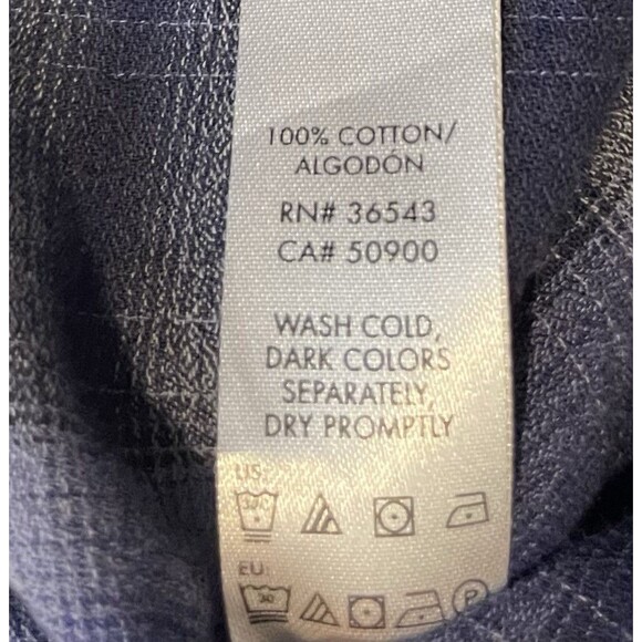 Calvin Klein Shirt Button Up Long Sleeve Purple Blue Black Plaid Men’s Size XL - Picture 4 of 12